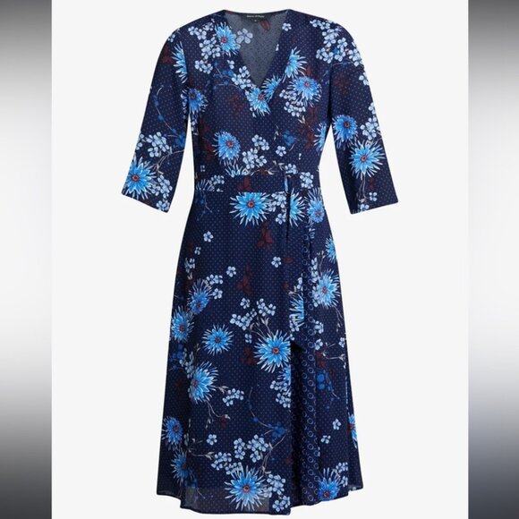 NWT Marc O’Polo Blue Printed Women’s Dress - Picture 1 of 9